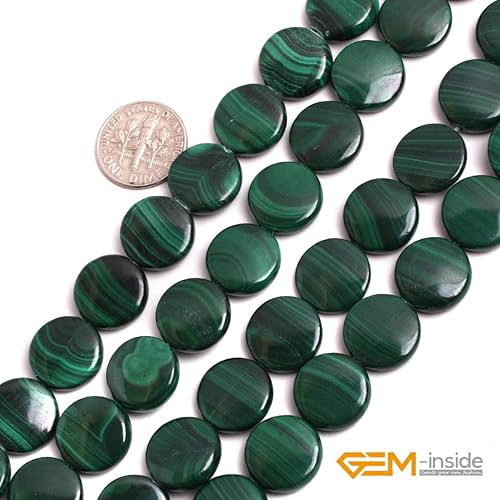 Miniatura 10 de GEM-Inside - Moneda natural de 0.591in, ágata negra brasileña, cuentas sueltas, piedra energética, cuentas hechas a mano para hacer joyas,