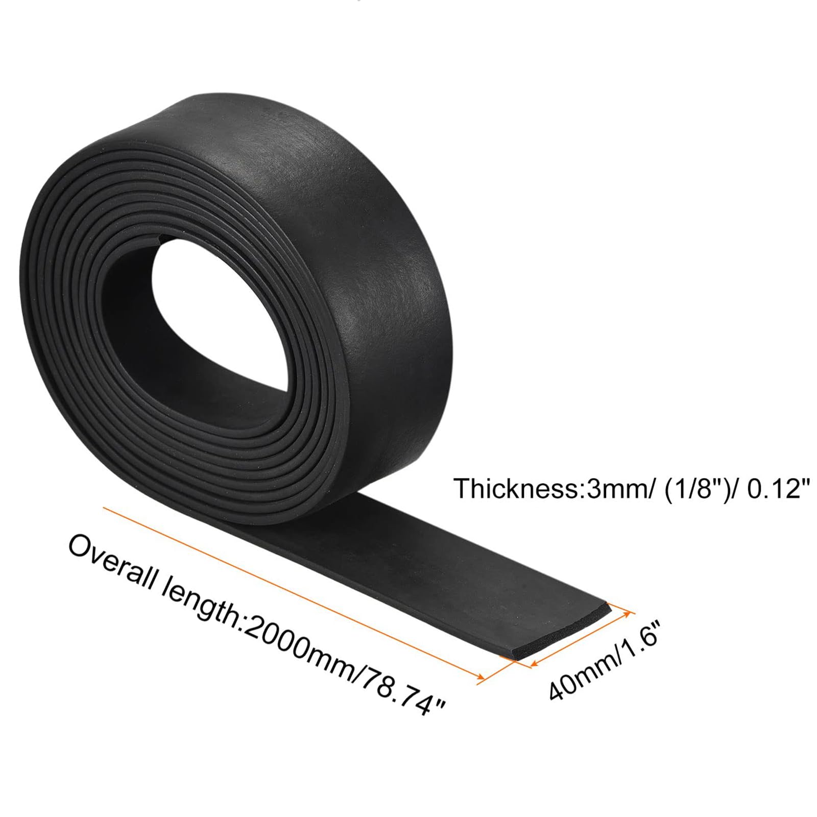 TOP-VIGOR EPDM Rubber Foam Strip 3mm (T) x 40mm (W) x 2000mm (L) - Image 2