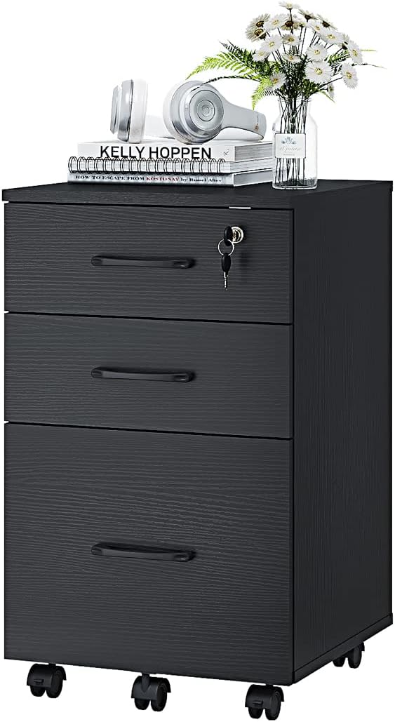 Buy 3 Drawer Wood Mobile File Under Desk Storage Drawers Small