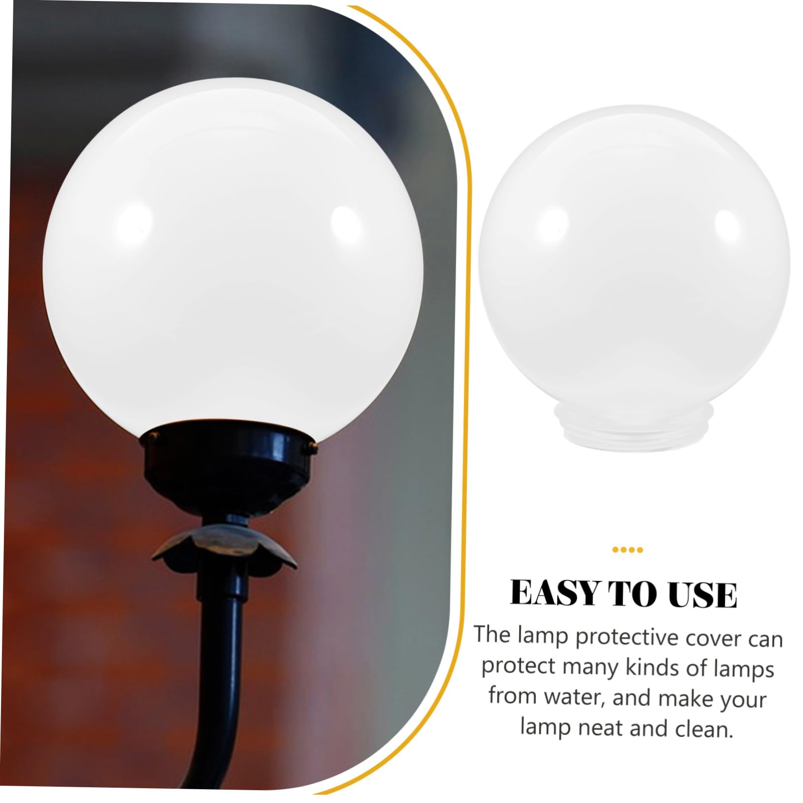 Abat-jour Globe En Acrylique Blanc - Boule Lumineuse Pour Lampe Colonne, Applique Murale Ou Lustre, Design Moderne - 2