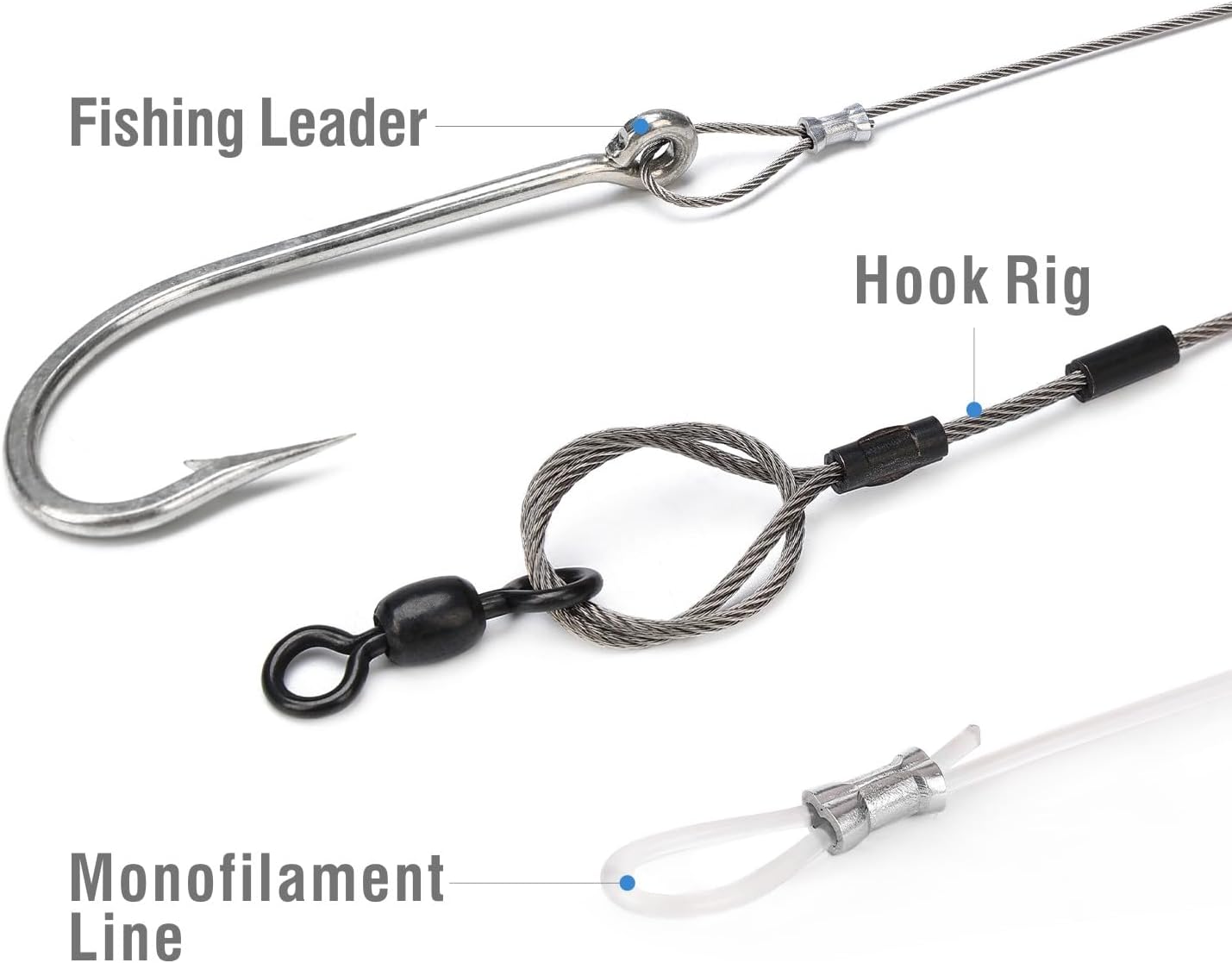 iCrimp Wire Rope Crimping Tool Kit with Swager, Cutter and Aluminum Loop Sleeves 3/64'',1/16'',5/64'', 3/32'',7/64'',1/8'', for Mono Fishing Line,Cable Railing, Sling