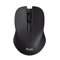 Trust Mydo Mouse Wireless Silenzioso, 82% Plastica Riciclata, 1000-1800 DPI, Microricevitore USB, RF 2.4GHz, per Mano Sinistra e Destra, Mouse Senza Fili per PC, Computer, Laptop, Mac - Nero
