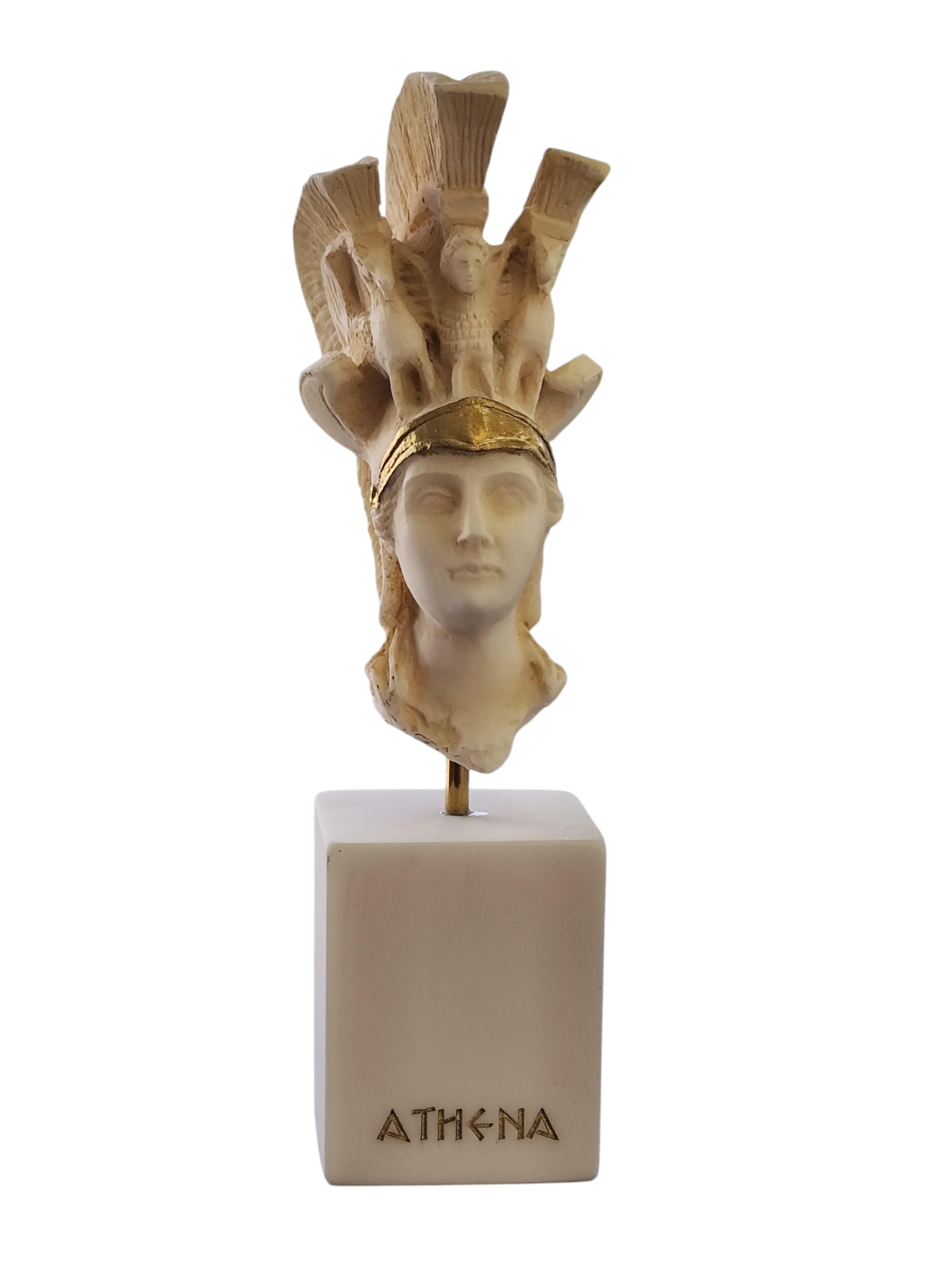 BEAUTIFUL GREEK STATUES Athena Parthenos Varvakeion biust 17,5 cm złoty odcień