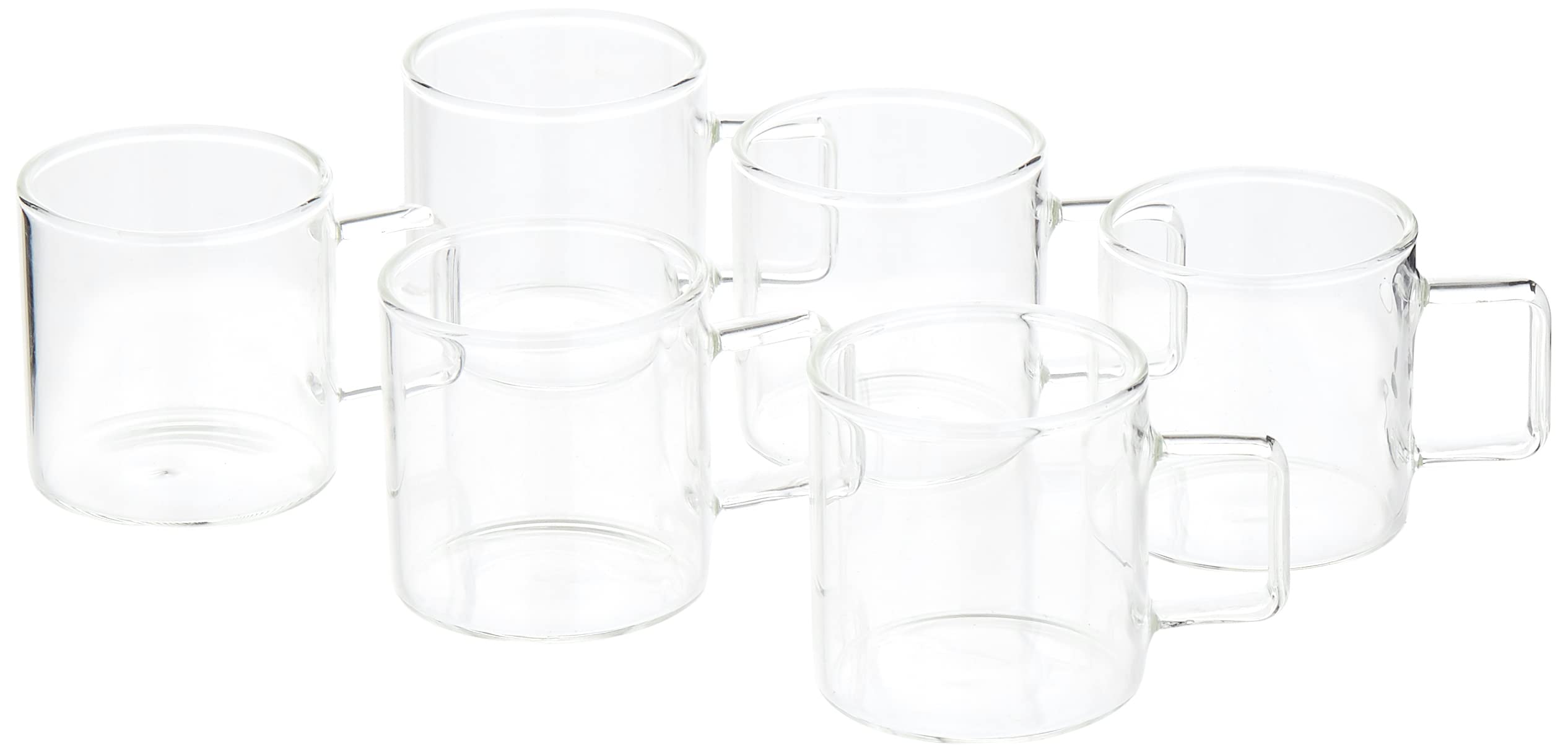 Neoflam Borosilicate Double Wall Glass Mug Set Of 6, Coffee Mugs, Latte Mug, Clear Mugs 100 ML
