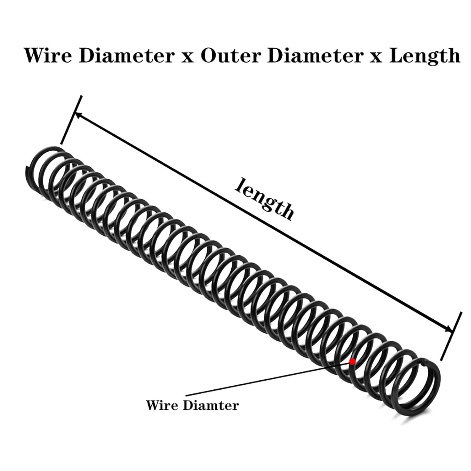 Xhuan-Compression Spring Elastic Compression Spring Wire Diameter 0.6mm 0.7mm 0.8mm Outer Diameter 5-12mm Length 305mm Long Compression, 1 Pieces, Sturdy Multipurpose(0.8x7x305mm)