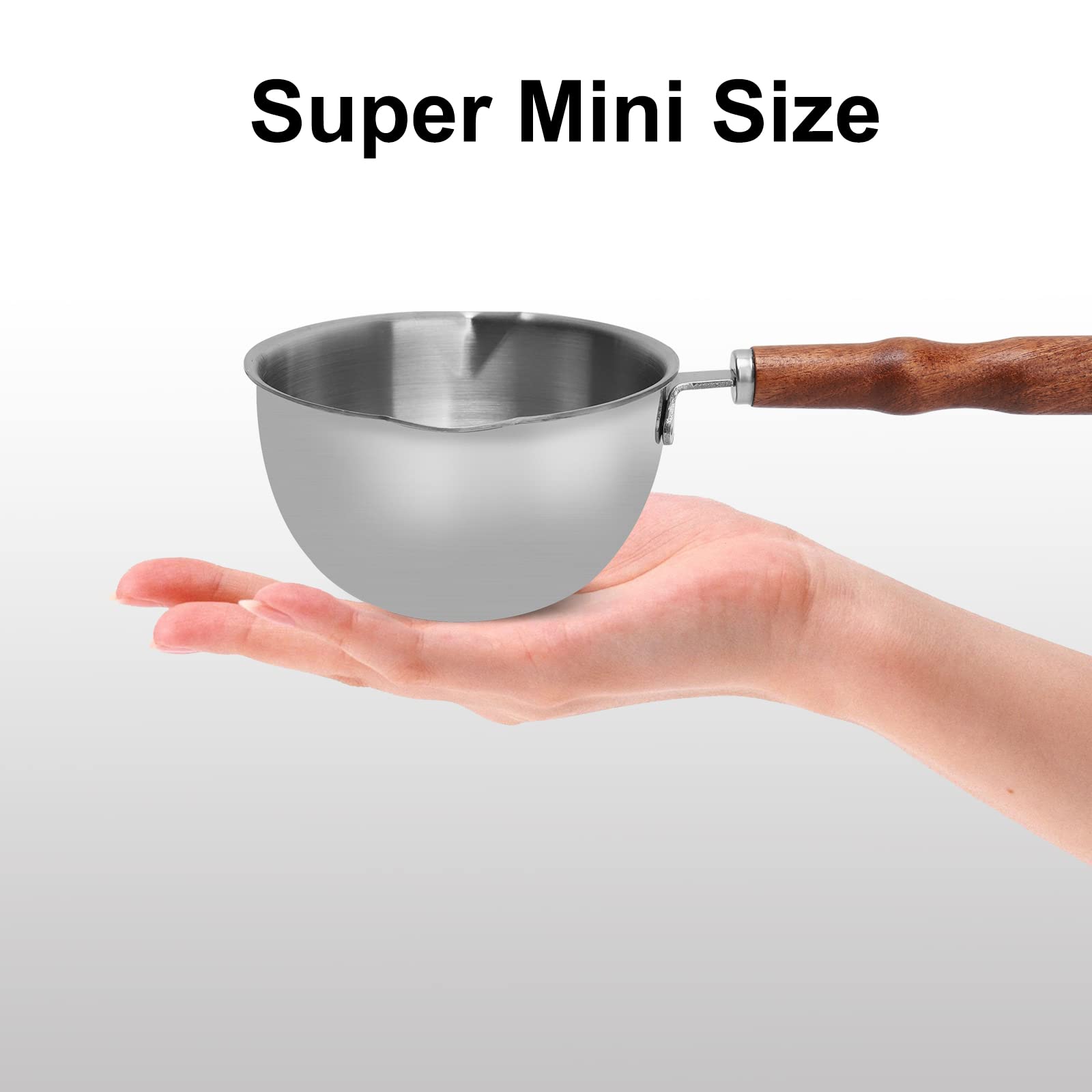 300ML Stainless Steel Boiler Pot With Heat Resistant Wood Handle