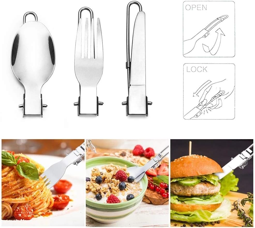 16pcs Lightweight Pan Mini Stove Cup Fork Cutter Spoon Set for 2People Camping Cookware Mess Kit Outdoor Camping Supplies Picnic