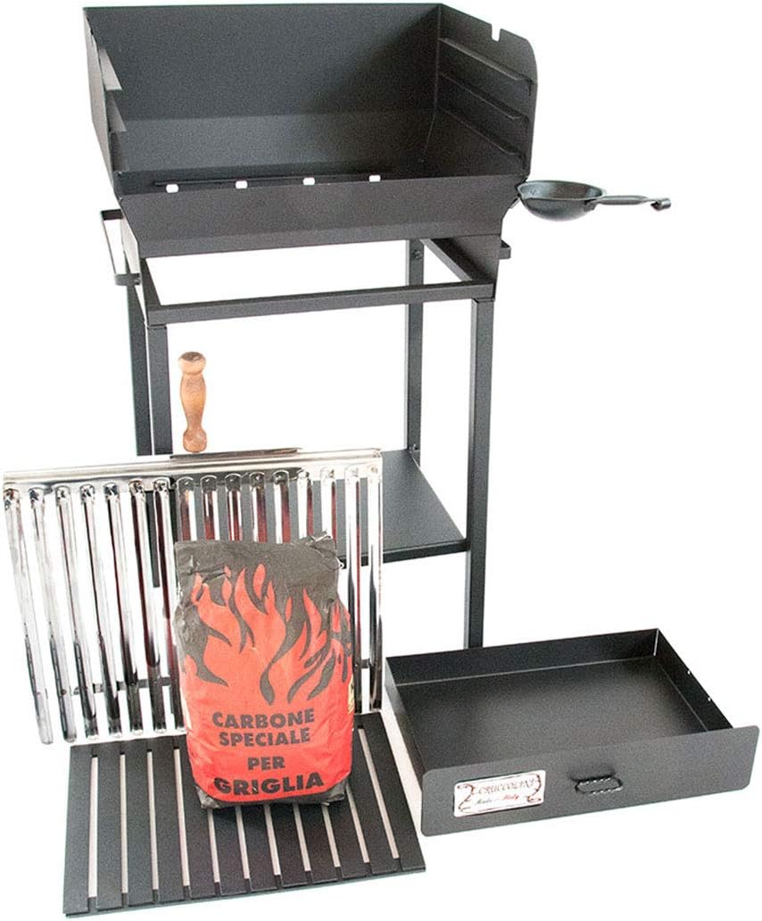CRUCCOLINI Family Barbecue a Carbone, Nero, 50x40x92 cm CRUCCOLINI Family Barbecue a Carbone, Nero, 50x40x92 cm