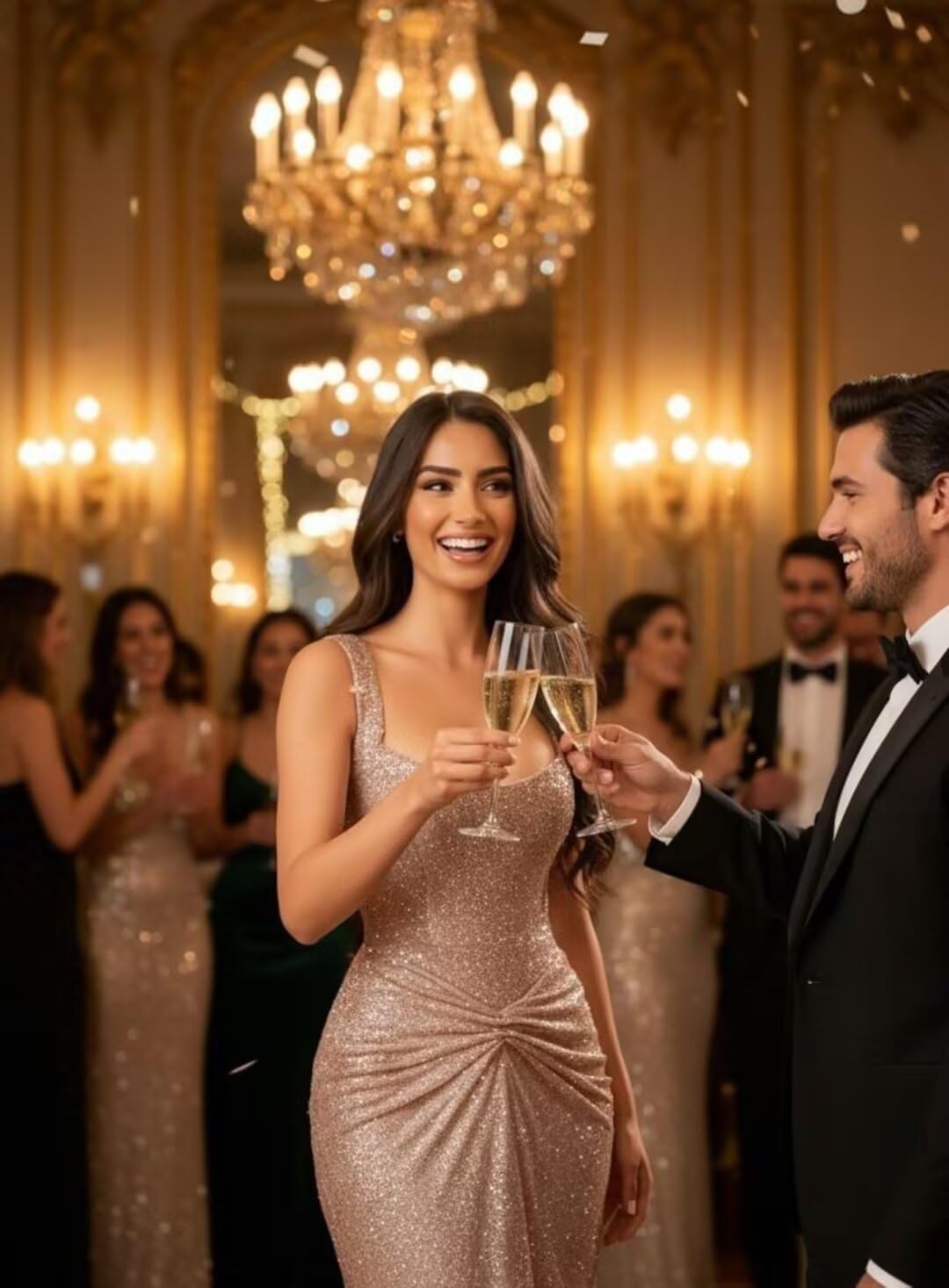 Sparkly Sequin Mermaid Prom Dresses for Women 2026 Long Square Neck Ruched Formal Evening Dress