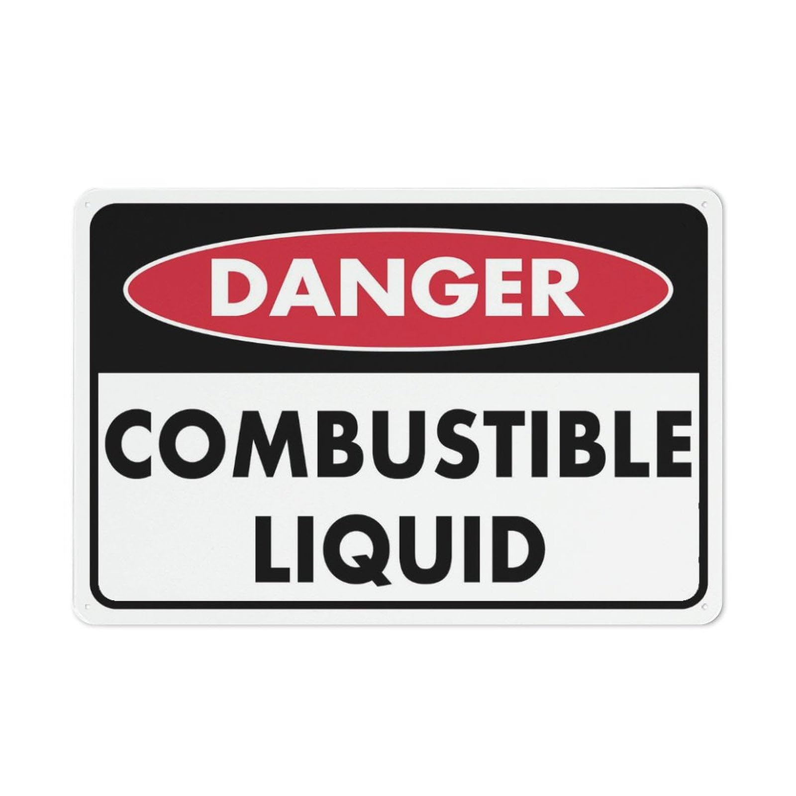 Danger Combustible Liquid Sign - 12"x8" Tin Plate, Great for Business Storage Areas