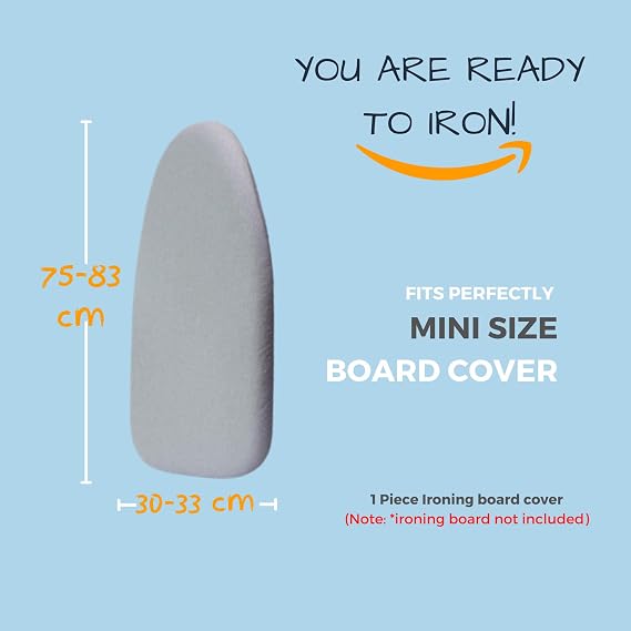 SAVUK 12 X 30 inch Smart Table top Ironing Board Cover and Pad with Standard Size, Fits Small, Mini Board, Extra Thick Padding, Elastic Cord, Heat Resistance (Replacement Cover and Pad 12x30)