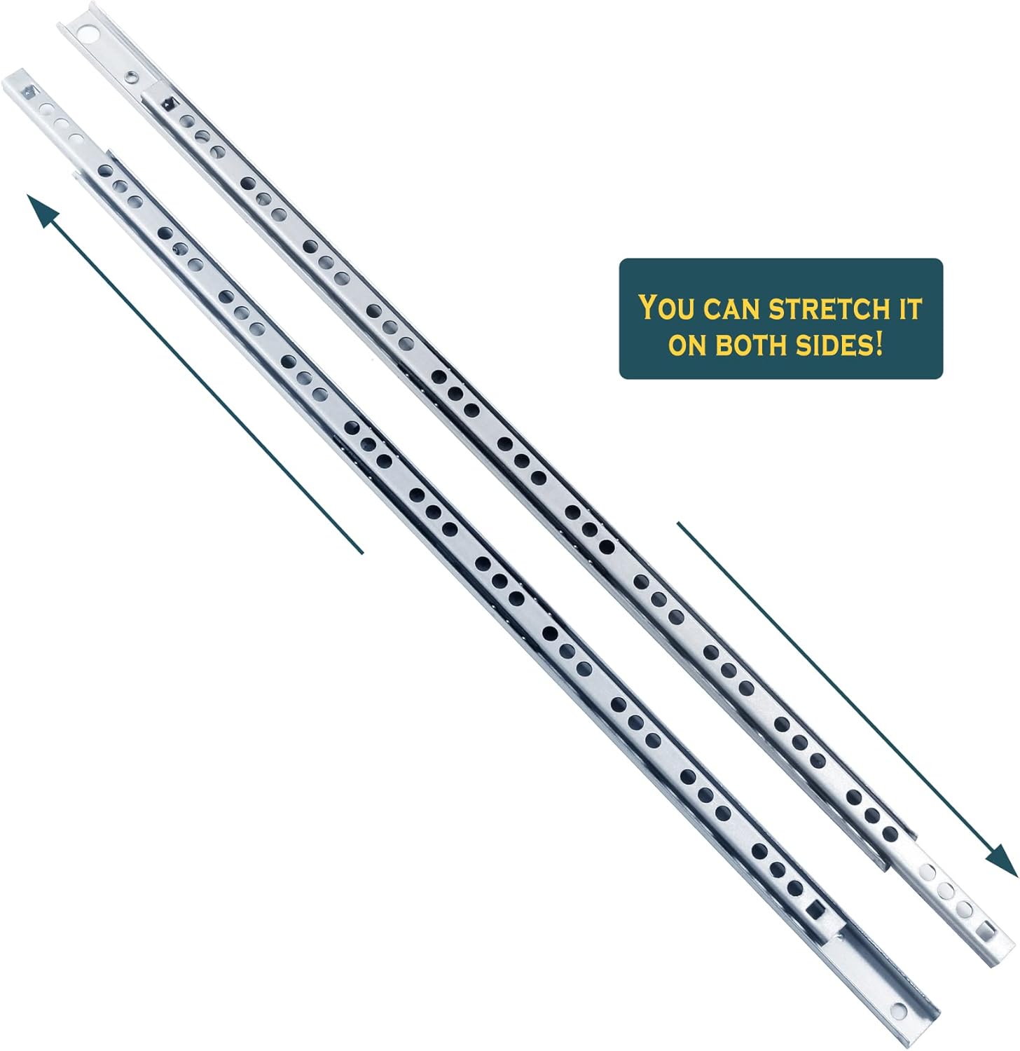 Uenhoy 6 Pair Drawer Slides 16" Full Extension Slide Track Rail Ball Bearing Two Way Drawer Slides - 17mm x 406mm