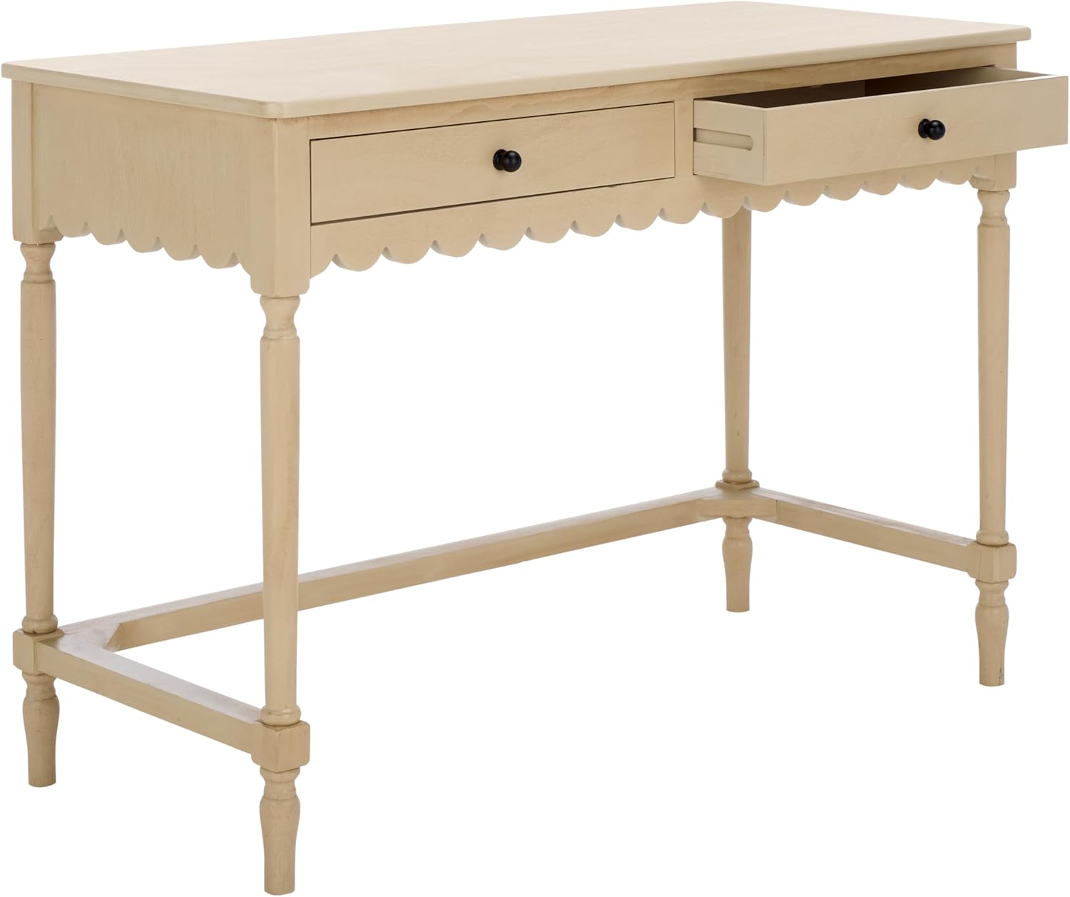 SAFAVIEH Home Collection Haven Farmhouse Country Cottage Natural Brown 2-Drawer Desk Console Table for Entryway, Living Room, Home Office