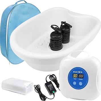 Ionic Detox Foot Bath Aqua Cleanse SPA Machine with Tub, 2 Arrays,140 pcs Tub Liners, Upgraded Ionic Foot Bath Detox Machine for Proffesional and Home Use,Digital Display, Timer Function
