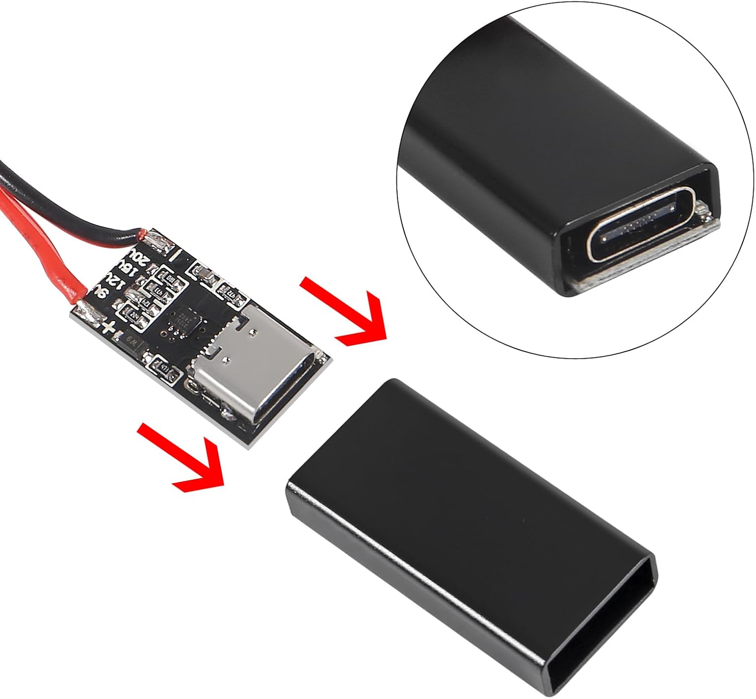 5PCS Type-C PD3.0 QC Trigger Board USB-C PD 5V 9V 12V 15V 20V DC Fixed Voltage Power Module 5A With Housing for Household Electronics