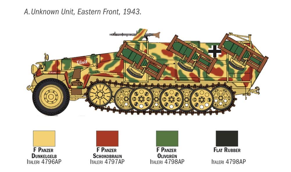 Italeri 7080S 1:72 Sd.Kfz. 251/1 "Stuka Zu Fuss, Model Building Kit, Standing Model Building, Crafts, Hobby, Gluing - Image 4