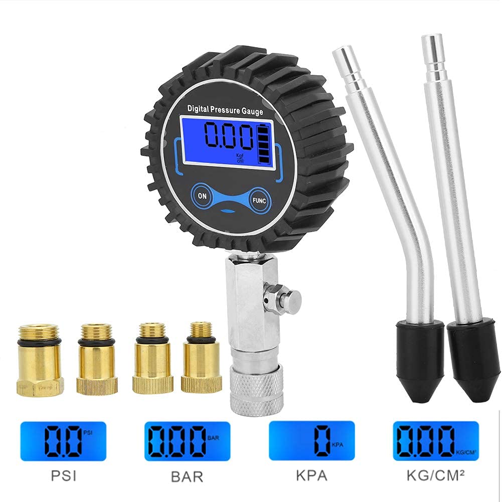 Medidor de detección de presión de cilindro de motor de 3-200 PSI, probador de compresión digital Kit de probador de reparación Kit de probador de compresión del motor