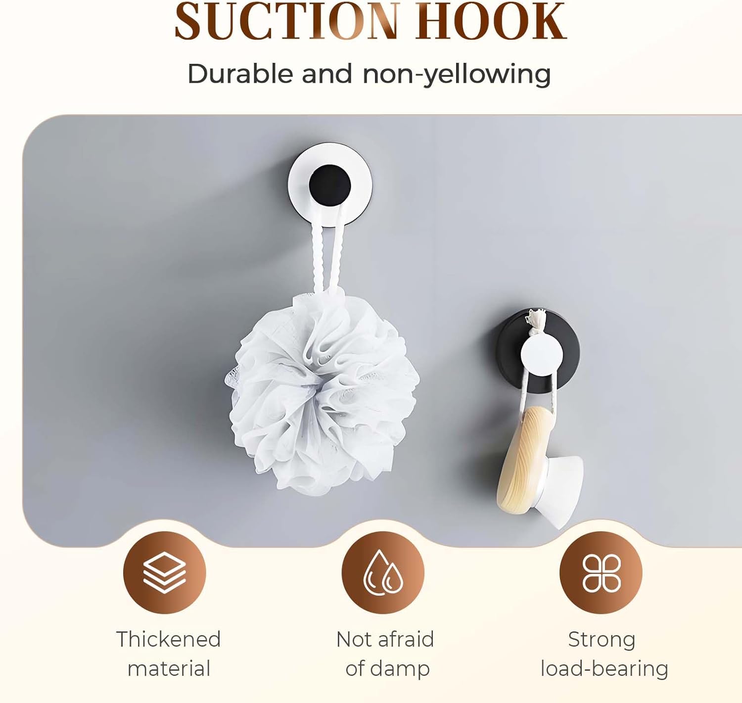 Suction Cup Hooks for Wreaths,2025 New Wreath Hanger for Front Door, No Drill Suction Cup Hooks for Wreaths on Glass for Bathroom Kitchen Glass Door Mirror Tile Towel Coat (4Pcs Golden)