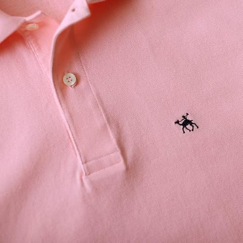 Mobaco SO100 Men Fine Cotton Pique Regular Fit Polo Shirt - Pink - XXXL