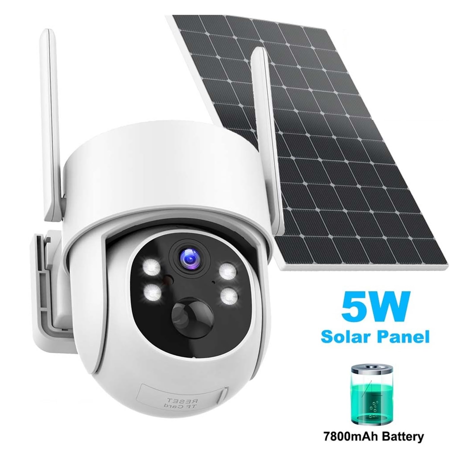 Camera Surveillance 4MP HD Solar Camera PTZ Outdoor Wireless Security Camera Battery Long Standby CCTV IP Cam Video Surveillance Cameras(4MP Black Add 128G)
