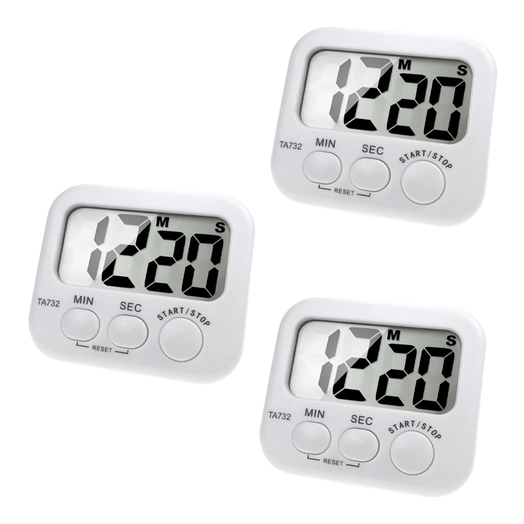 Hndhbfgrt 3X Digital Kitchen Timer, Large Screen Large Font Display, Magnetic Back Cooking Timer, Loud Alarm