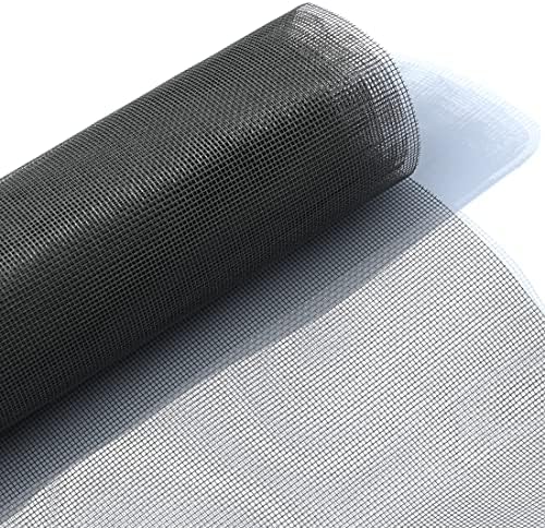 Zanzariera In Fibra Di Vetro 110x130cm Con Spazzola Inclusa – Rete Protettiva Per Finestre Tagliabile, Resistente Ai Raggi UV (Grigio)