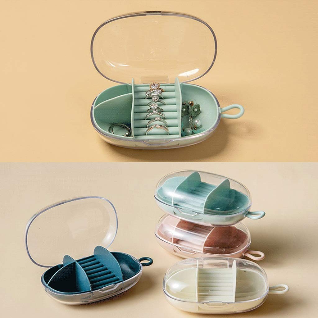 PLJKIHED Schmuckkästchen-Organizer, Schmuck-Aufbewahrungsbox, Reise-Schmuckkästchen, Kunststoff-TPR-Organizer, Ausstellungsbehälter, kleine Schmuckrolle für Halsketten, Ohrringe, Schmuck-Organizer,