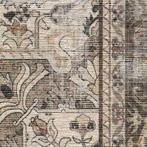 Ruggable Kamran Runner Rug - Perfect Vintage Washable Rug For Entryway Hallway Kitchen - Pet & Child Friendly - Stain & Water Resistant - Hazel 2.5'X7' (Standard Pad) #TOP2