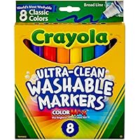 Crayola Ultra-Clean Color Max Broad Line Washable Markers-Classic Colors 8/Pkg