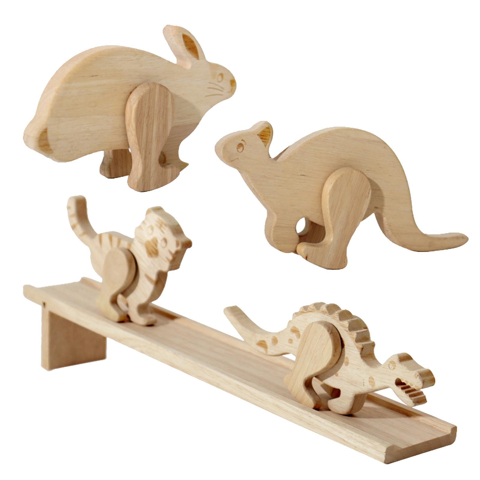 Animaux à inertie de Rampe, Jouets de Marche sur Rampe en Bois,Ensemble de 5 Jouets de Marche pour Animaux en Bois avec Rampe | Garçons et Filles bloquent Les Jouets pour cultiver la