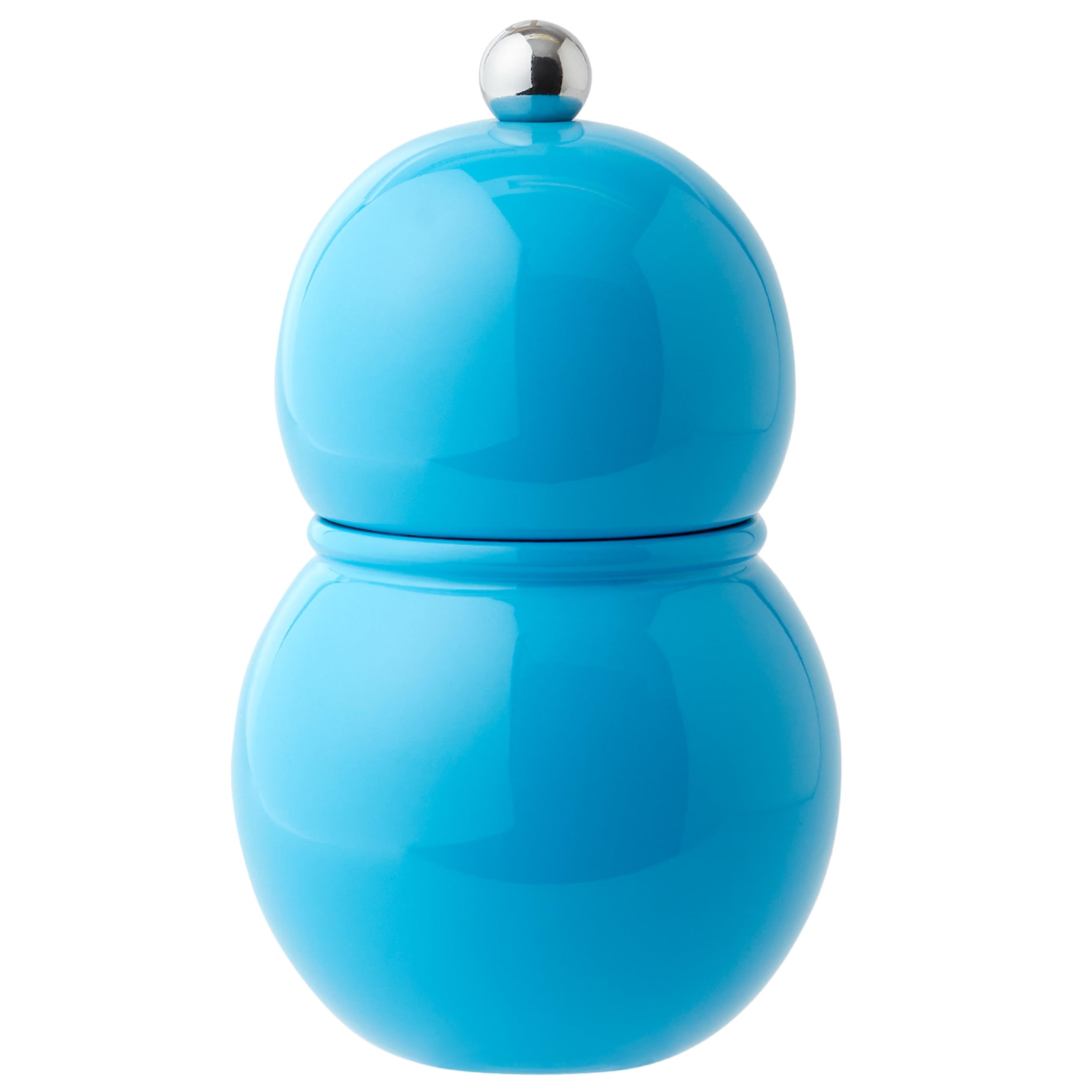 Addison Ross Chubbie Bobbin Salt or Pepper Mill – Easy Twist Ceramic Grinder – Sustainable Rubber Wood – Modern Design – Ideal Wedding Gifts or Housewarming Gift – Kitchen Accessories – Aqua – 12cm