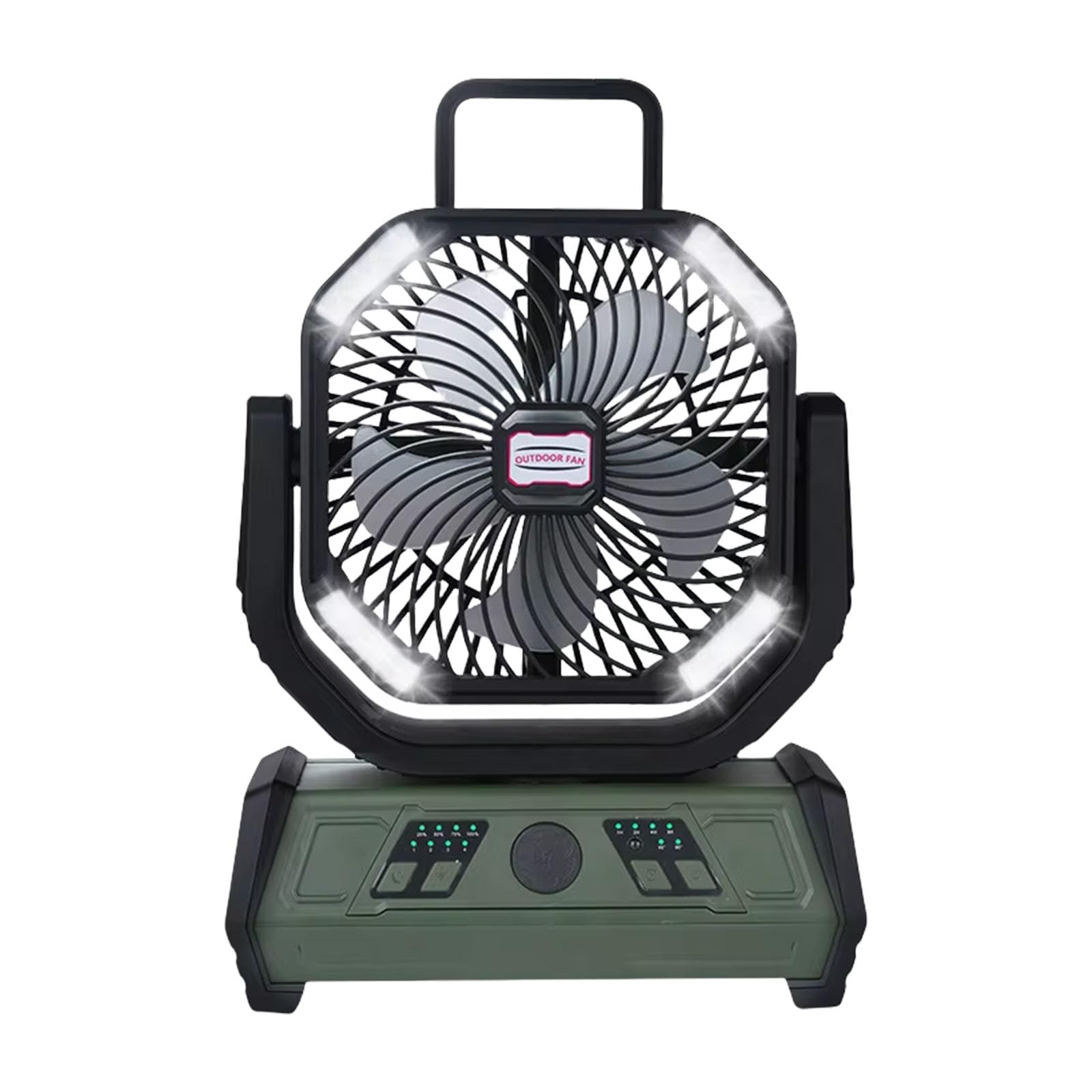 TAZIZI Portable Tent Fan Light 10000mAh Battery Quiet Operations Camping Desk Texture Suitable for Outdoor Outdoor Camping