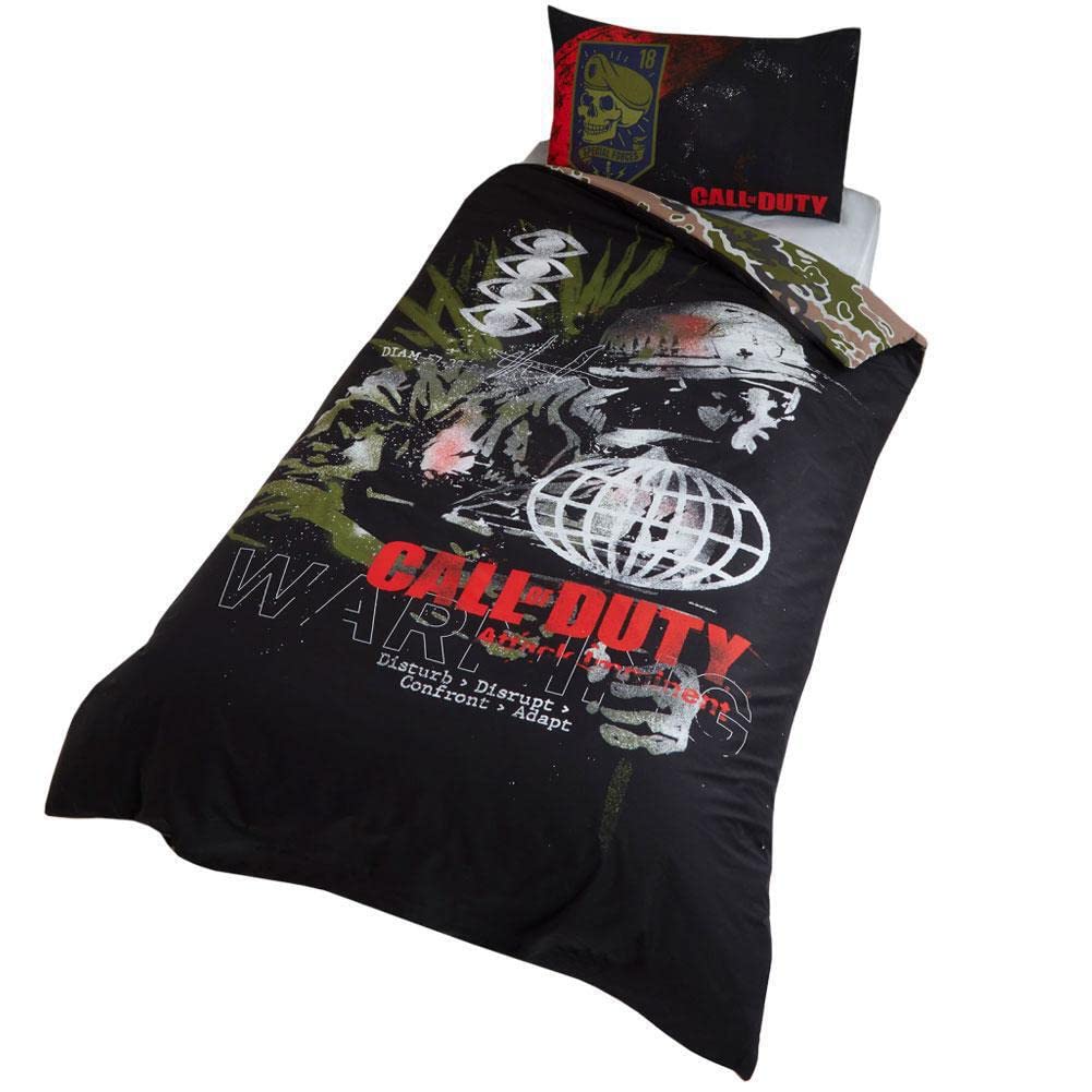 Call of Duty Warning Single Duvet Cover Official Bedding Set PS5 Xbox Gaming