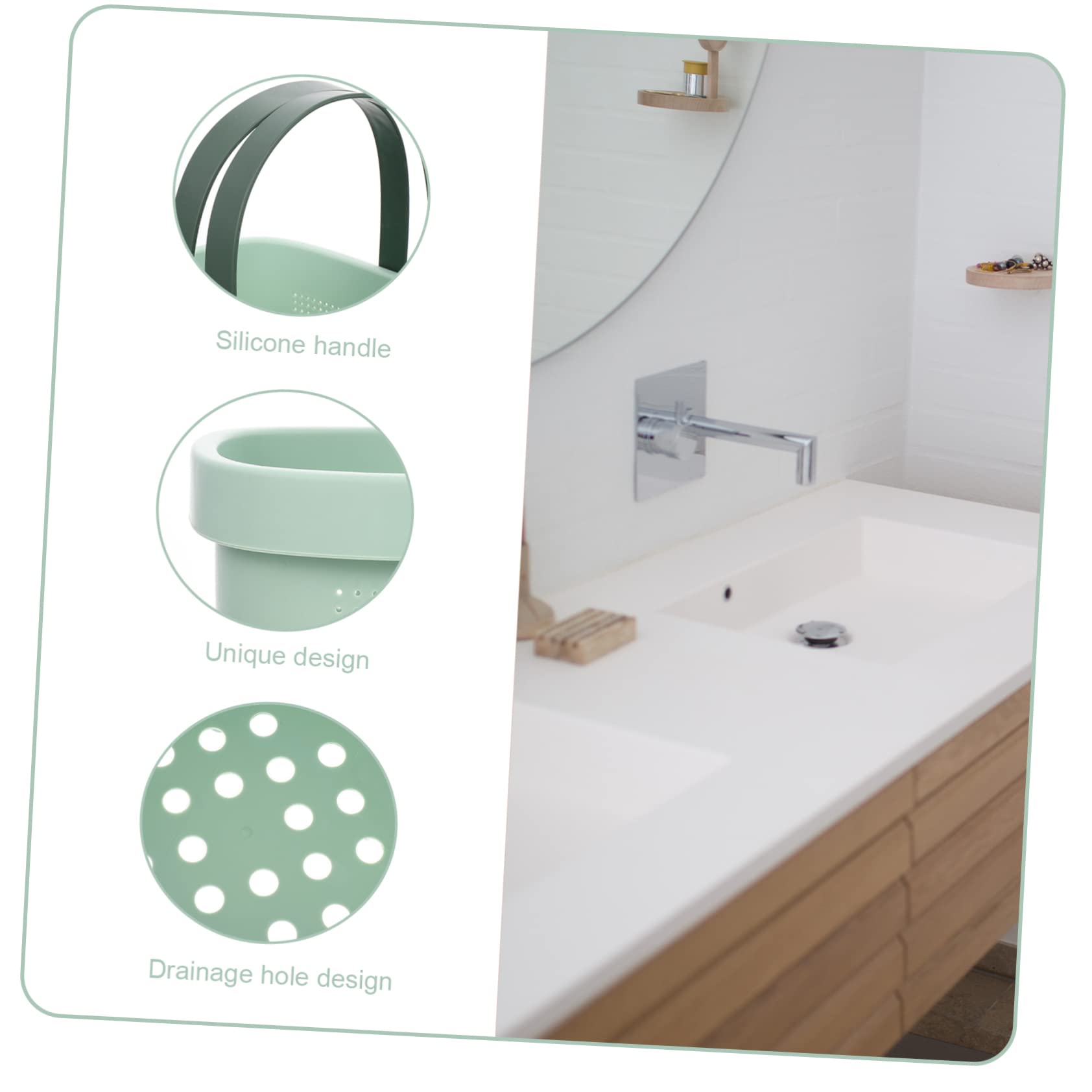 FOMIYES Cesta Portátiles Baño Diseño Hueco de Gran Capacidad y Asas Ligera Organizar para Productos de Limpieza en Cocina Dormitorio y Ducha