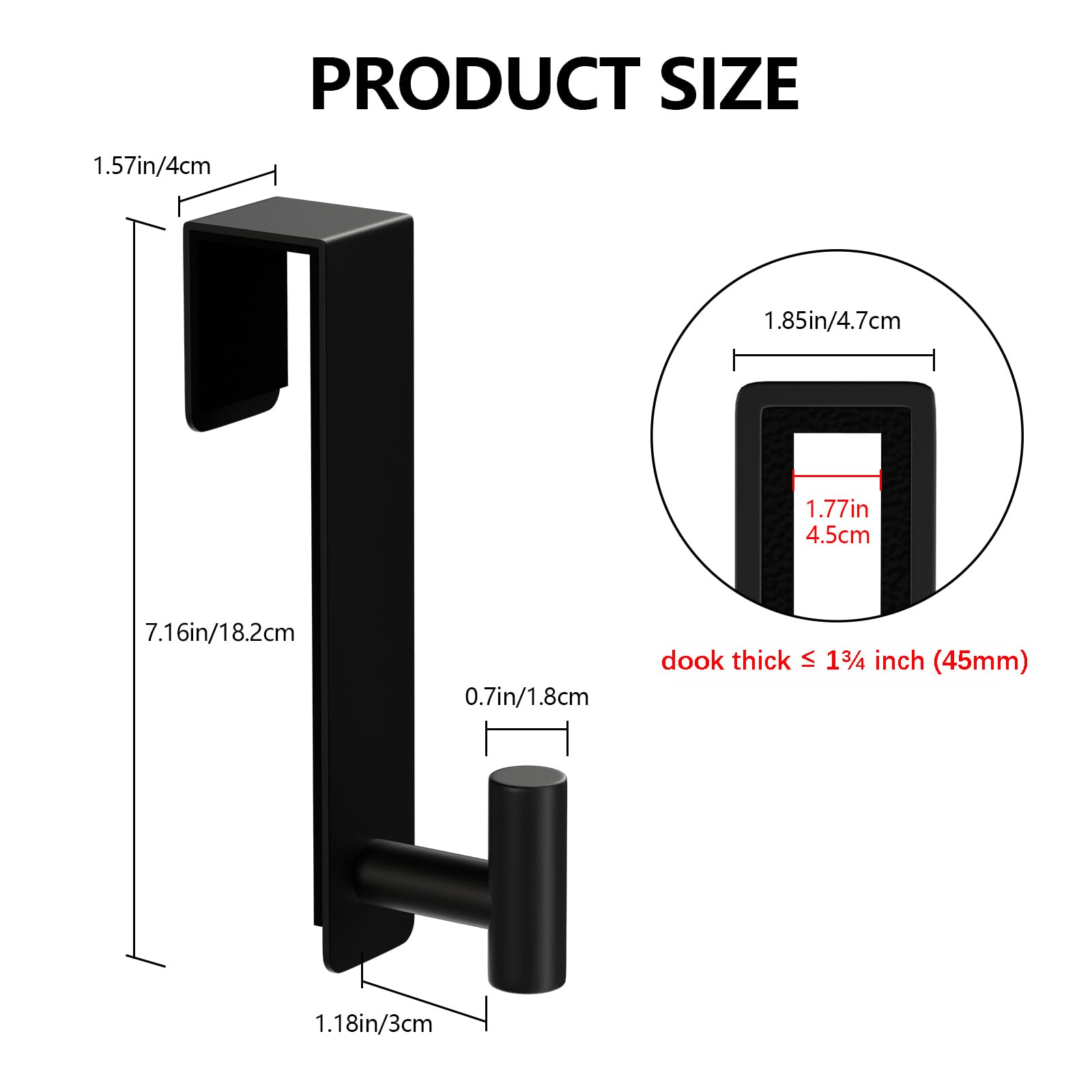 WUIVIUT Over Door Hooks - Stainless Steel, No Drill -2 WUIVIUT Over Door Hooks - Stainless Steel, No Drill -2