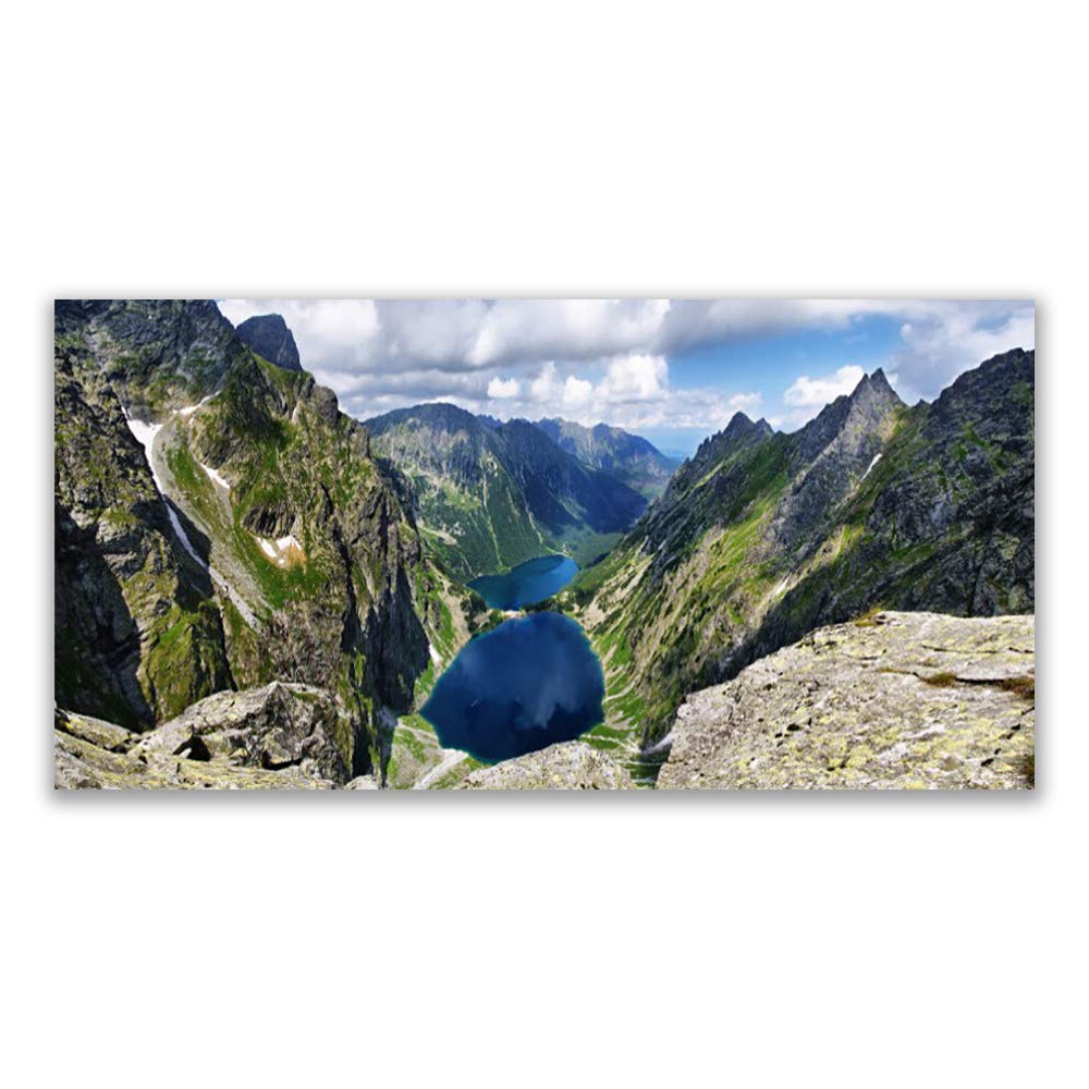 Toile imprimée 120x60cm Tulup avec un grand tableau moderne de paysage de lac et montagne