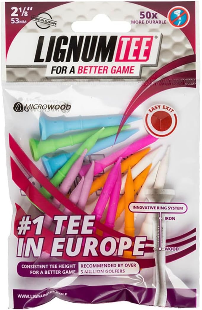 LIGNUM Tee Classic Golf Tees Sports Golf Tees Anti Spin Head, Bio