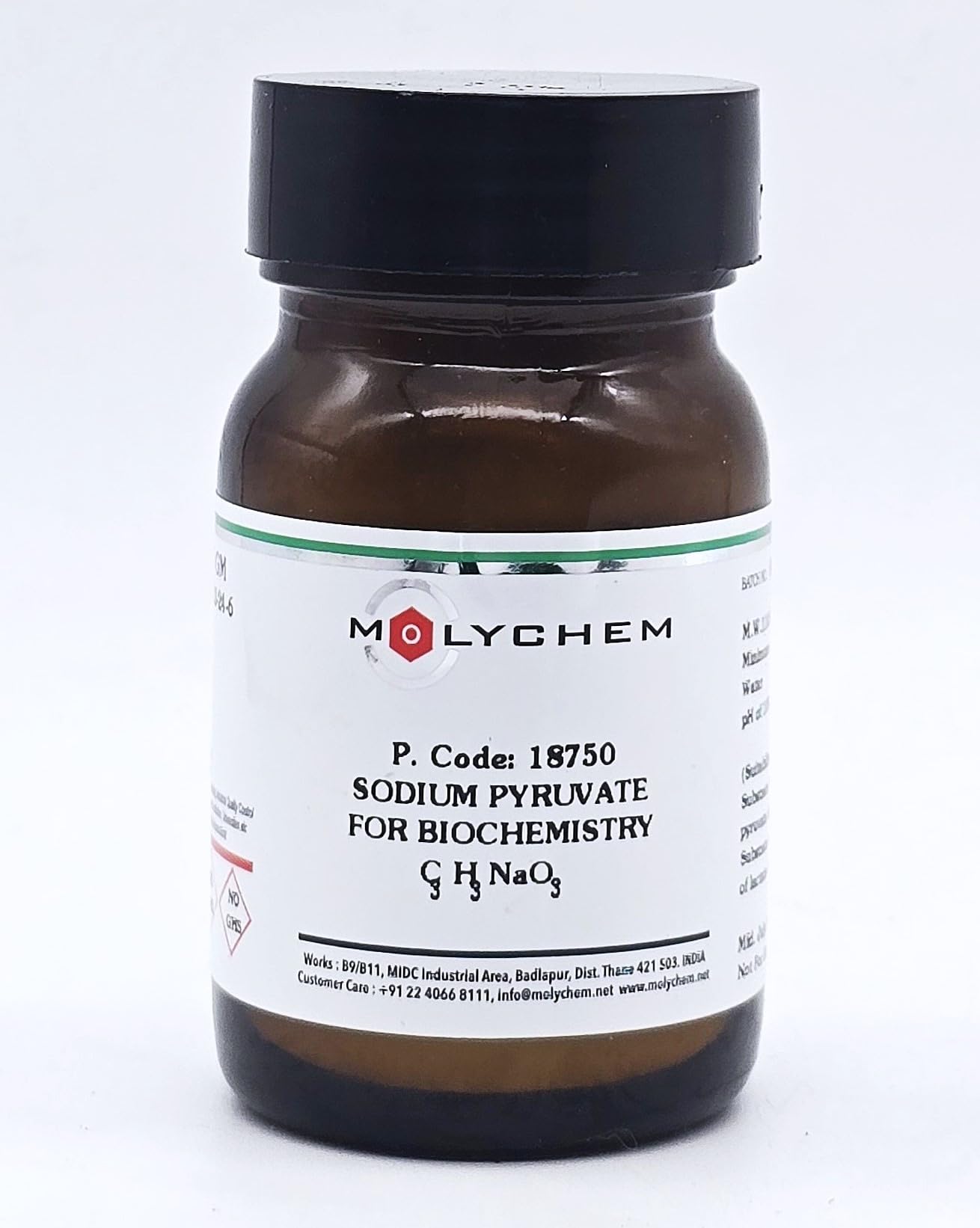 MOLYCHEM Sodium Pyruvate extrapure 99%, 25gm, CAS : 113-24-6, Molecular Formula : C3H3O3Na, Molecular Weight :110.04,-image-28