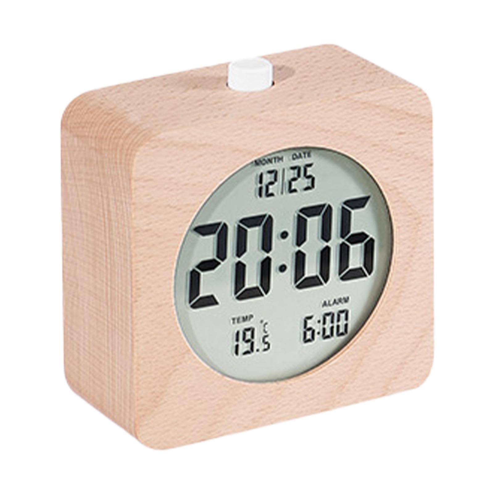 Réveil de voyage silencieux portable en bois avec alarme pour bureau