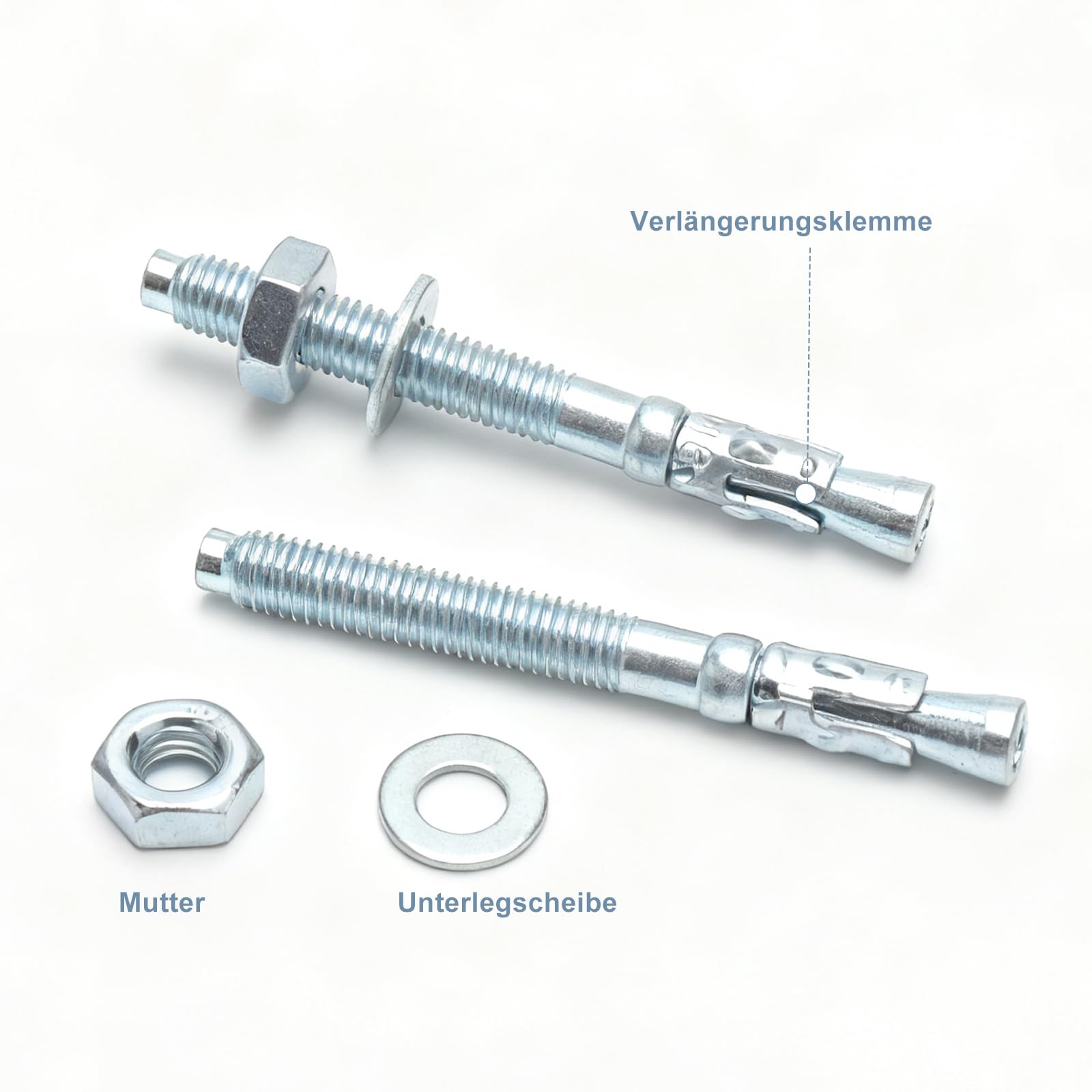 12 Pezzi Tasselli per Carichi Pesanti M8 X 80 mm, Ancoraggi Zincati, Ancoraggi per Calcestruzzo, Tasselli per Cemento Armato, Bulloni di Ancoraggio, con Dado E Rondella