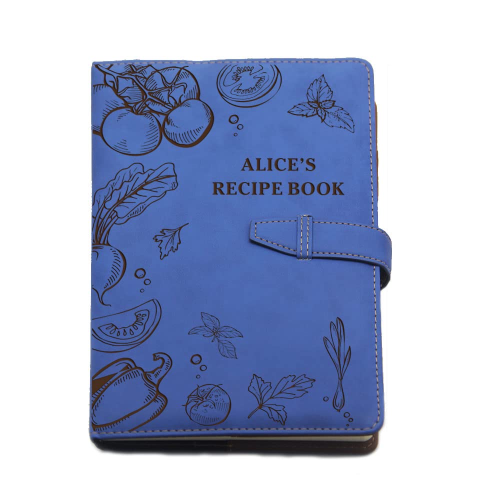 Personalised Notebook Personalised Journals for Women Men Valentines Gift for Him Her Personalised Diary 2024 A5 Size PU Leather Notebook Custom Gifts for Birthday Christmas(Blue Design 2)