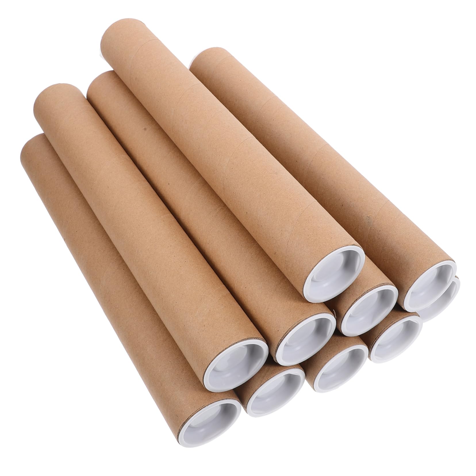Tubes en Papier Kraft Tube de Rangement et Expédition Robuste Lot de 10 pour Affiches 2 Bouchons Abs pour Documents et Œuvres D'art