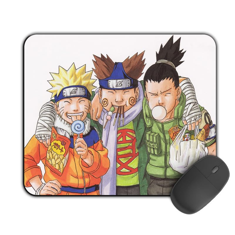 Image of Kirmada Gaming Mouse Pad - Naruto, Choji and Shikamaru (Naruto) Non-Slip Rubber Base - Durable, Smooth Surface, Ergonomic Design, Easy to Clean -Small Size for Mackbook,Laptop,Desktop