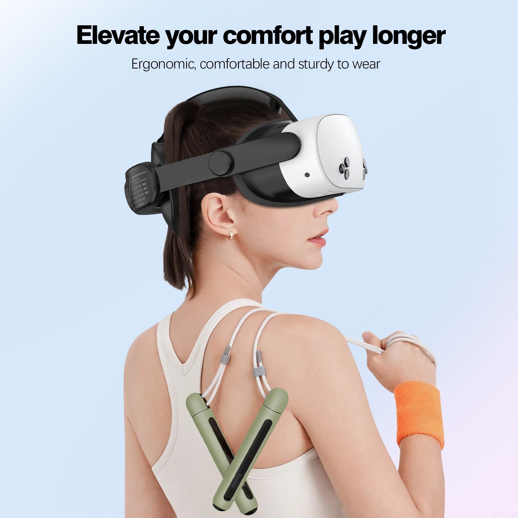 Sangle de tête orientée confort pour utilisateurs Meta Quest3S VR réglable et fiable (blanc)
