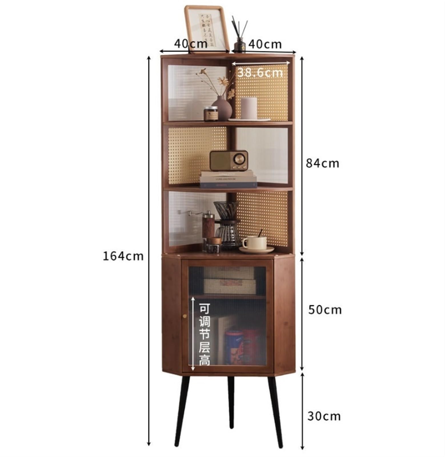 Amazon｜コーナーシェルフコーナーラック 収納キャビネット付き3