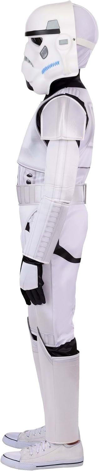 Kids Stormtrooper Deluxe Star Wars Costume | Child Jumpsuit with Mask, Gloves and Hood for Halloween - Image 7