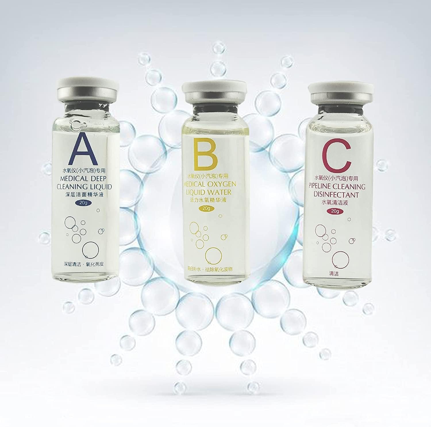 Aqua Peeling Solution Hydra Facial Serum 20ml Dilute 40 Times To Use For Hydro Facial Machine Hydrogen Oxygen Water Beauty Machine