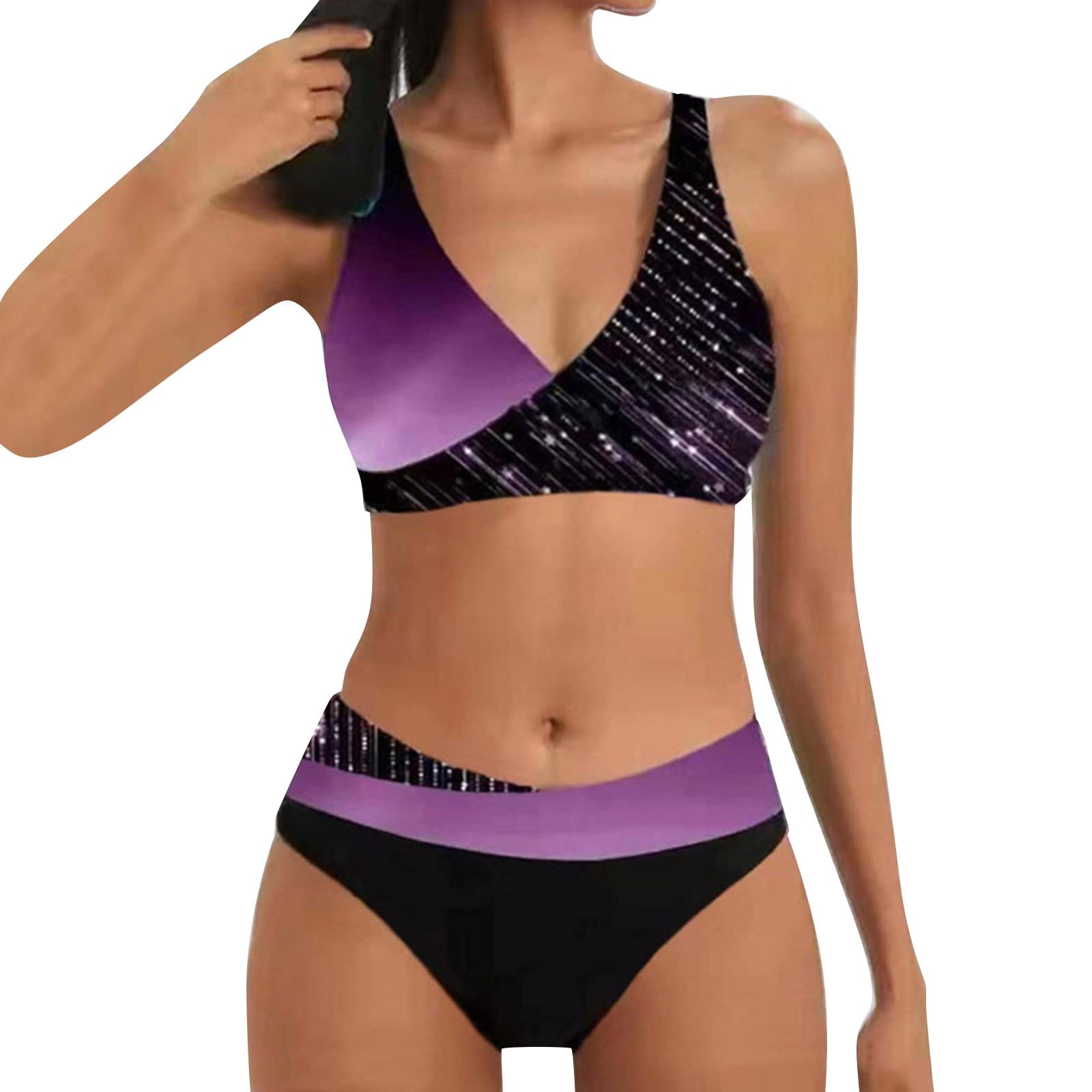 Genérico Bikini Menstrual NiñA 14 AñOs Bikinis NiñA Traje de baño de Dos Piezas de Talle para Mujer BañAdor Natacion con Sujetador Sujetador Sexy