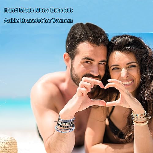 Miniatura 5 de 5pcs Surfer Beach Bracelet Set Men and Women Bracelets For Men Handmade Boho Bracelets Jewelry Wrap Bracelets Waterproof Adjustable MenS And WomenS