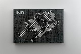 MG Global Modern Hanging Canvas Print of Indianapolis Intl Airport Ind | 8x12 12x18 16x24 20x30 24x36 Minimalism Wall Art for Gift | Minimalist Home Office Decor